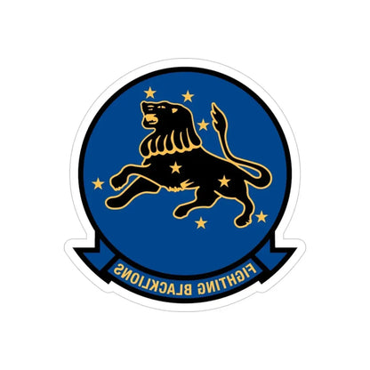 VF 213 Fighting Blacklions (U.S. Navy) REVERSE PRINT Transparent Die-Cut STICKER 5 Inch Die-Cut Transparent - The Sticker Space