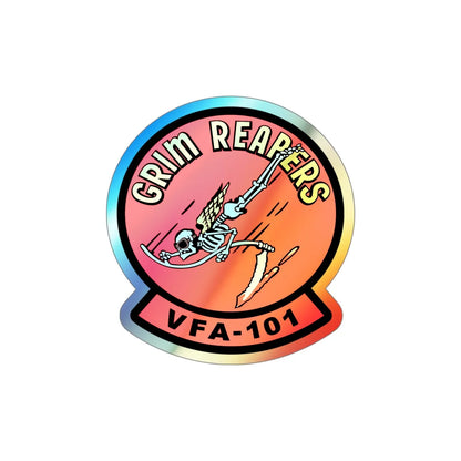 VFA 101 Grim Reapers (U.S. Navy) Holographic STICKER Die-Cut Vinyl Decal 4 Inch Holographic - The Sticker Space