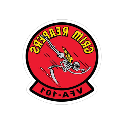 VFA 101 Grim Reapers (U.S. Navy) REVERSE PRINT Transparent Die-Cut STICKER 3 Inch Die-Cut Transparent - The Sticker Space