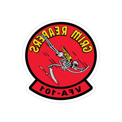 VFA 101 Grim Reapers (U.S. Navy) REVERSE PRINT Transparent Die-Cut STICKER 4 Inch Die-Cut Transparent - The Sticker Space
