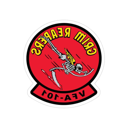 VFA 101 Grim Reapers (U.S. Navy) REVERSE PRINT Transparent Die-Cut STICKER 6 Inch Die-Cut Transparent - The Sticker Space