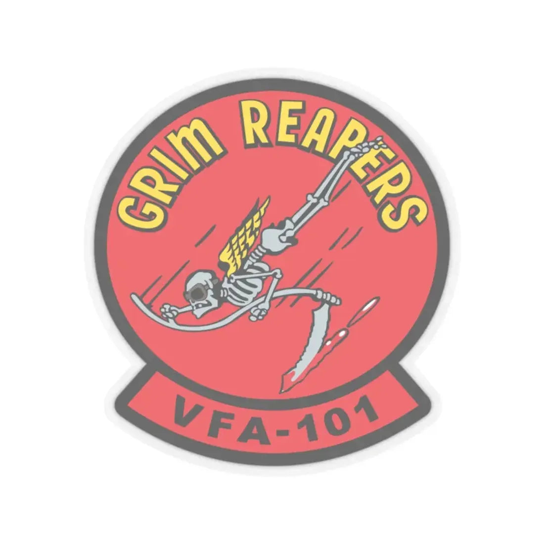 VFA 101 Grim Reapers (U.S. Navy) STICKER Vinyl Kiss-Cut Decal 4 Inch Transparent - The Sticker Space