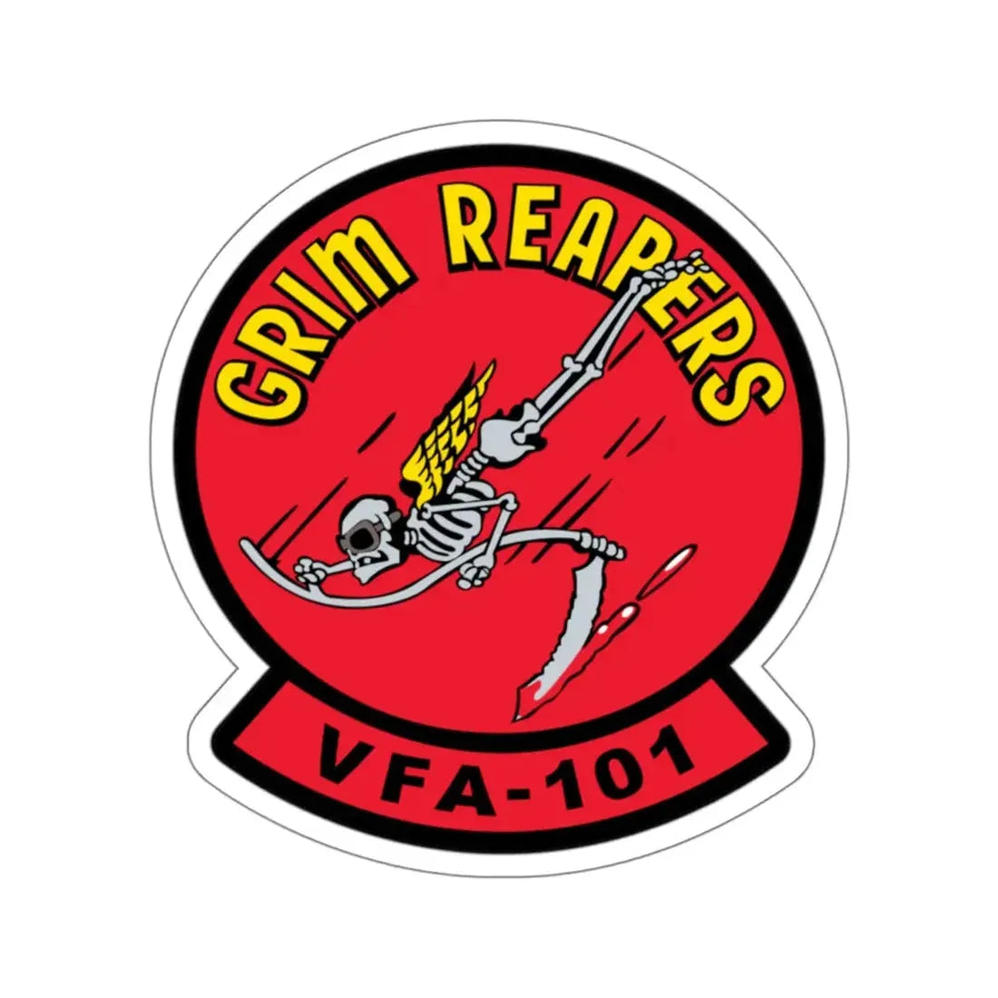 VFA 101 Grim Reapers (U.S. Navy) STICKER Vinyl Kiss-Cut Decal 4 Inch White - The Sticker Space