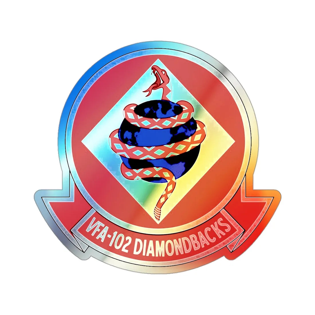 VFA 102 Strike Fighter Squadron 102 (U.S. Navy) Holographic STICKER Die-Cut Vinyl Decal 3 Inch Holographic - The Sticker Space