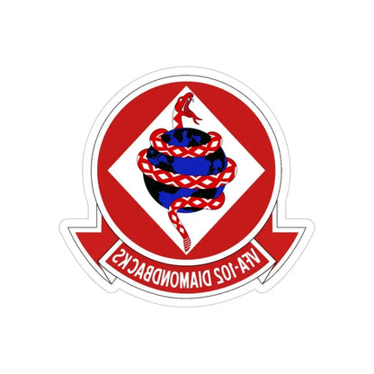 VFA 102 Strike Fighter Squadron 102 (U.S. Navy) REVERSE PRINT Transparent Die-Cut STICKER 5 Inch Die-Cut Transparent - The Sticker Space