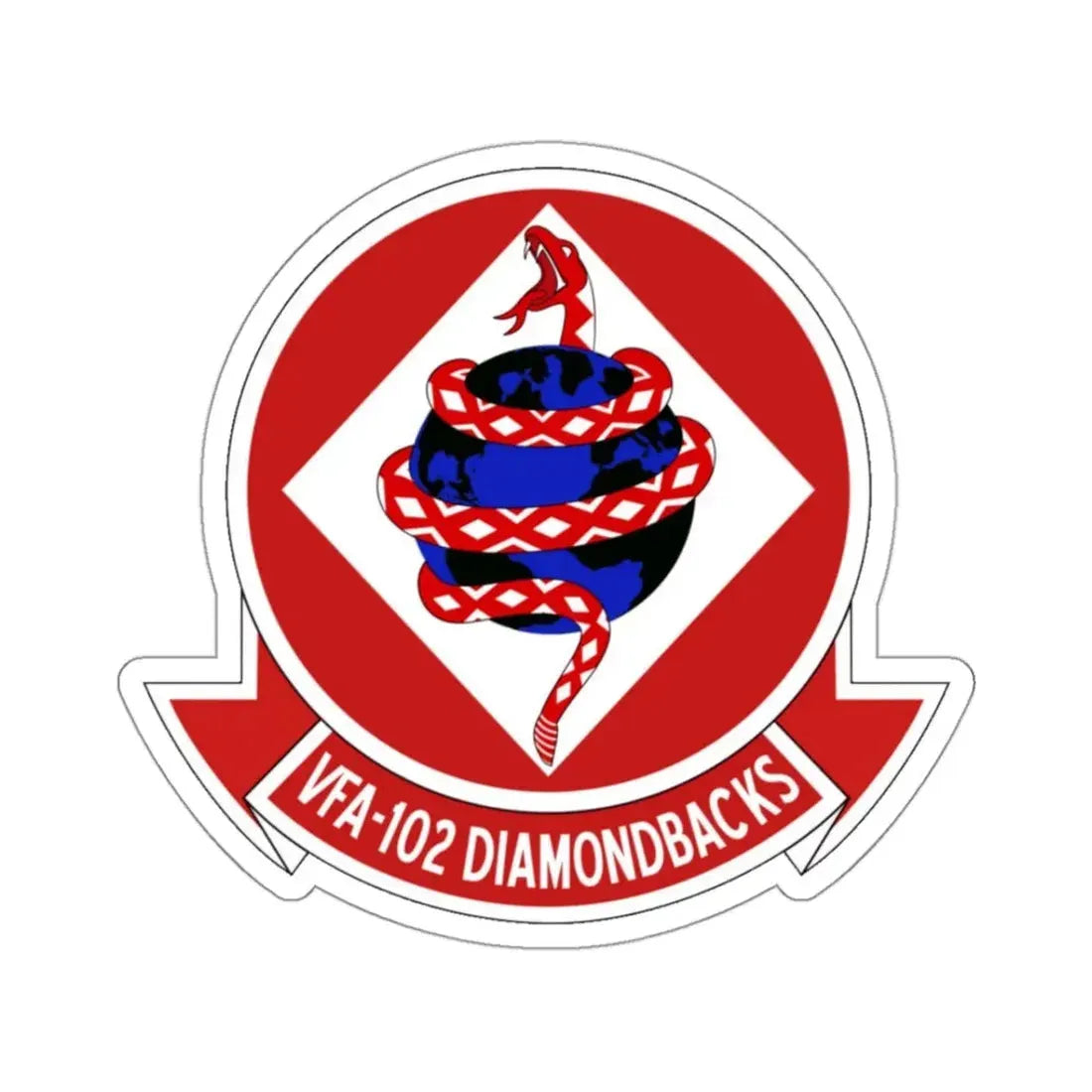 VFA 102 Strike Fighter Squadron 102 (U.S. Navy) STICKER Vinyl Kiss-Cut Decal 3 Inch White - The Sticker Space