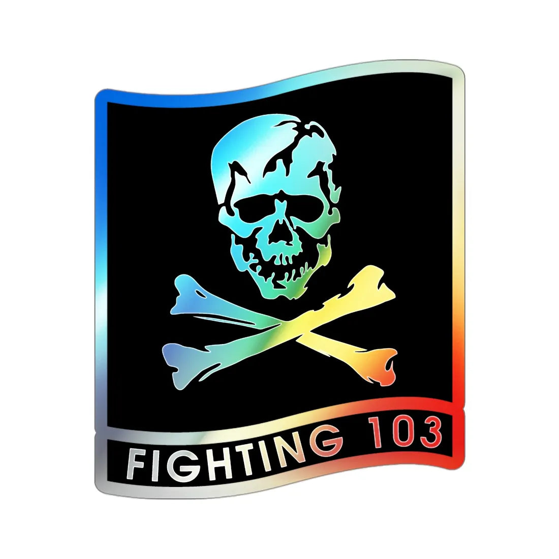 VFA 103 Jolly Rogers (U.S. Navy) Holographic STICKER Die-Cut Vinyl Decal 3 Inch Holographic - The Sticker Space