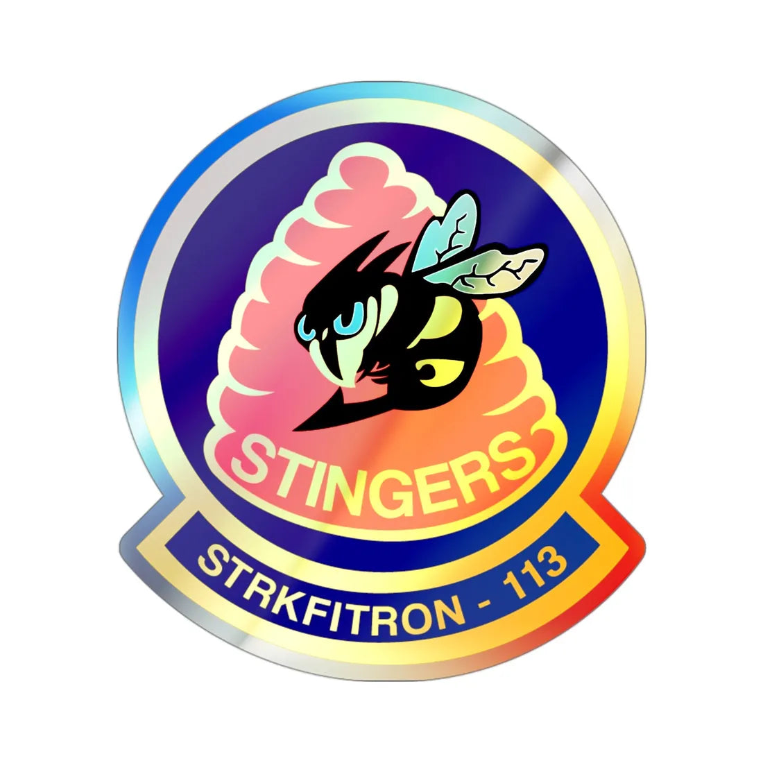 VFA 113 Stingers v2 (U.S. Navy) Holographic STICKER Die-Cut Vinyl Decal 3 Inch Holographic - The Sticker Space