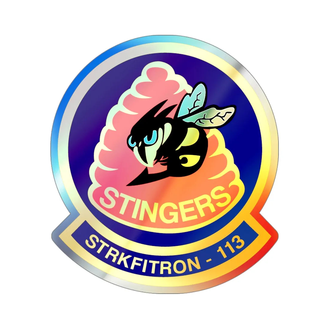 VFA 113 Stingers v2 (U.S. Navy) Holographic STICKER Die-Cut Vinyl Decal 4 Inch Holographic - The Sticker Space