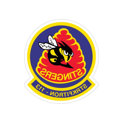VFA 113 Stingers v2 (U.S. Navy) REVERSE PRINT Transparent Die-Cut STICKER 6 Inch Die-Cut Transparent - The Sticker Space