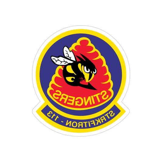 VFA 113 Stingers v2 (U.S. Navy) REVERSE PRINT Transparent Die-Cut STICKER 6 Inch Die-Cut Transparent - The Sticker Space