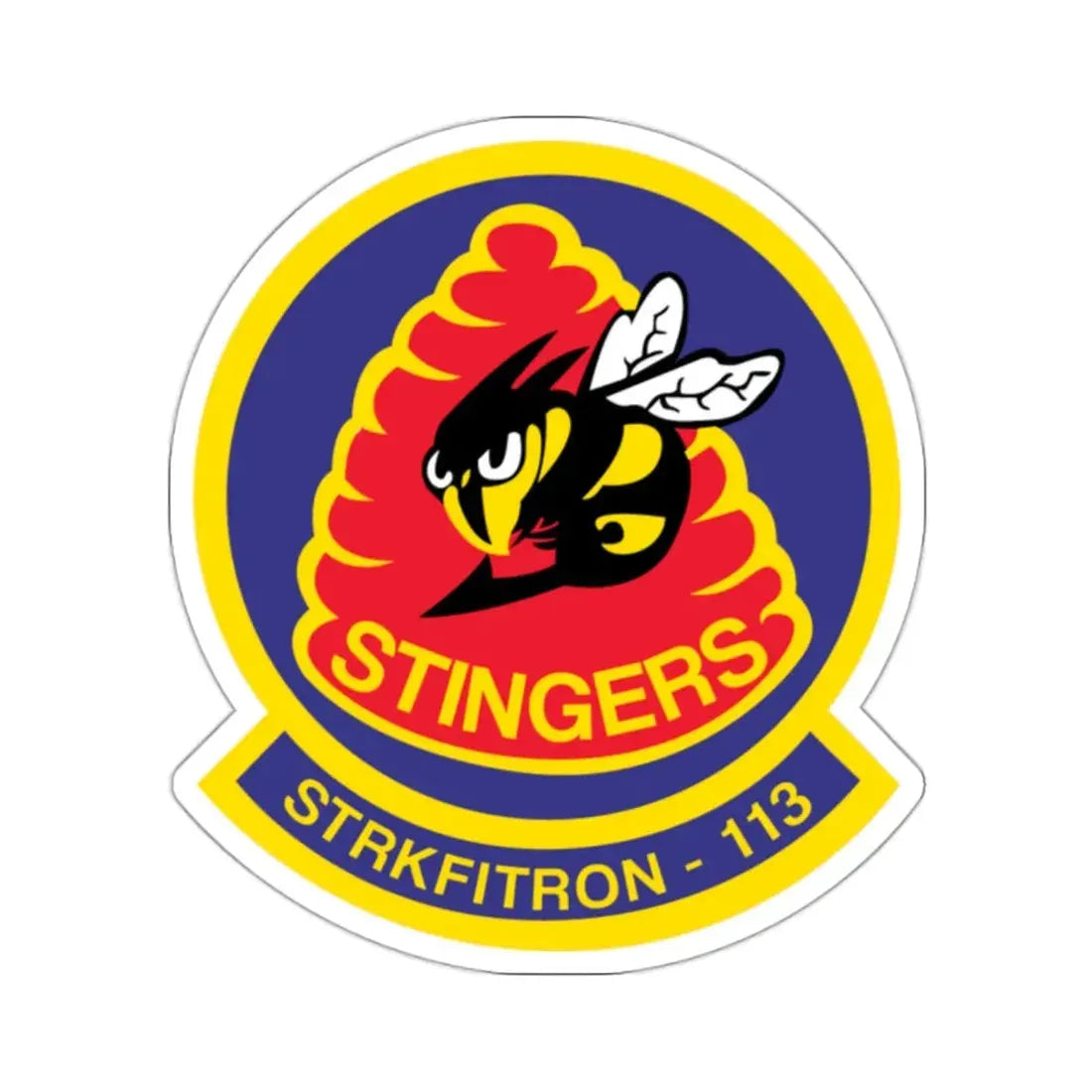 VFA 113 Stingers v2 (U.S. Navy) STICKER Vinyl Kiss-Cut Decal 2 Inch White - The Sticker Space