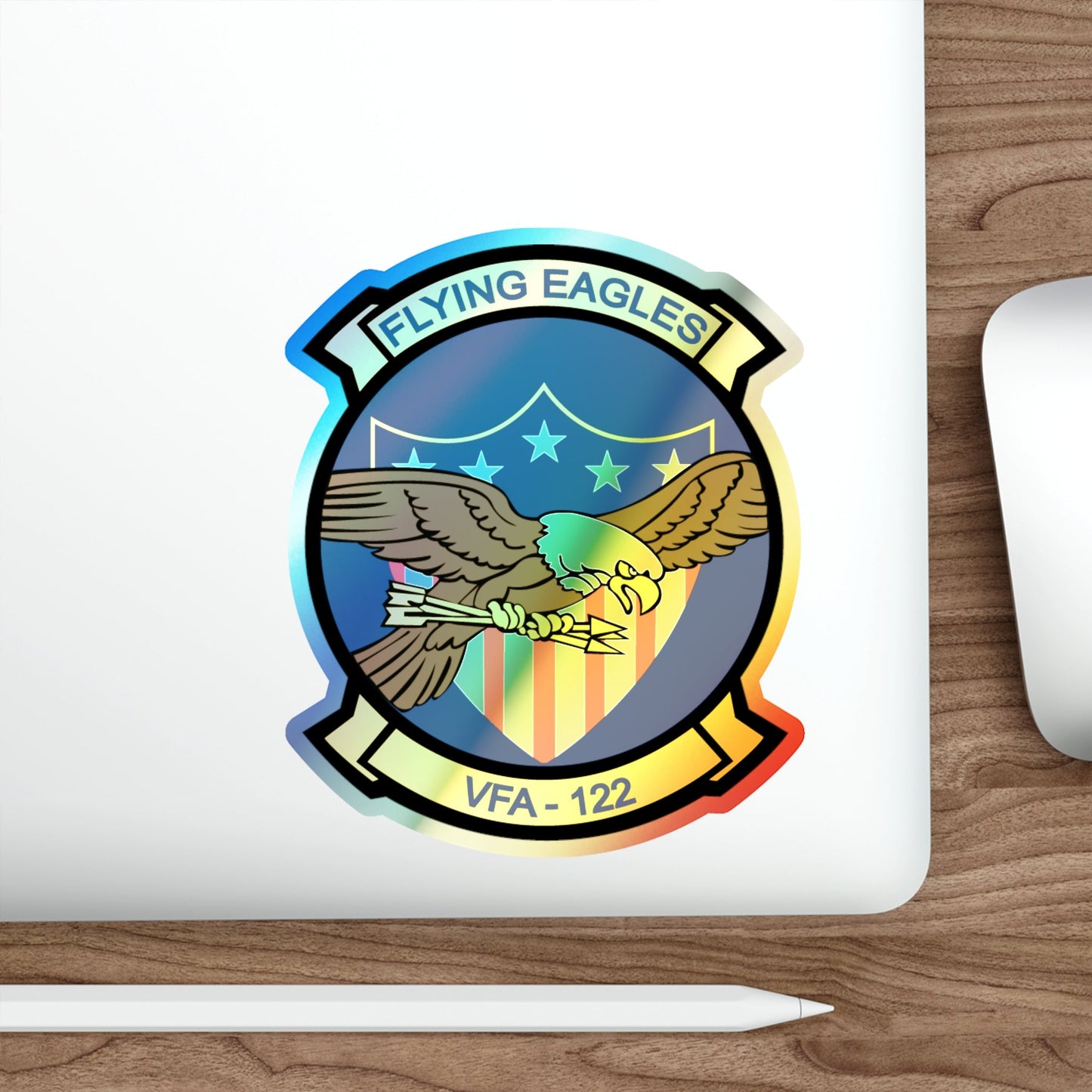 VFA 122 Fying Eagles (U.S. Navy) Holographic STICKER Die-Cut Vinyl Decal-The Sticker Space