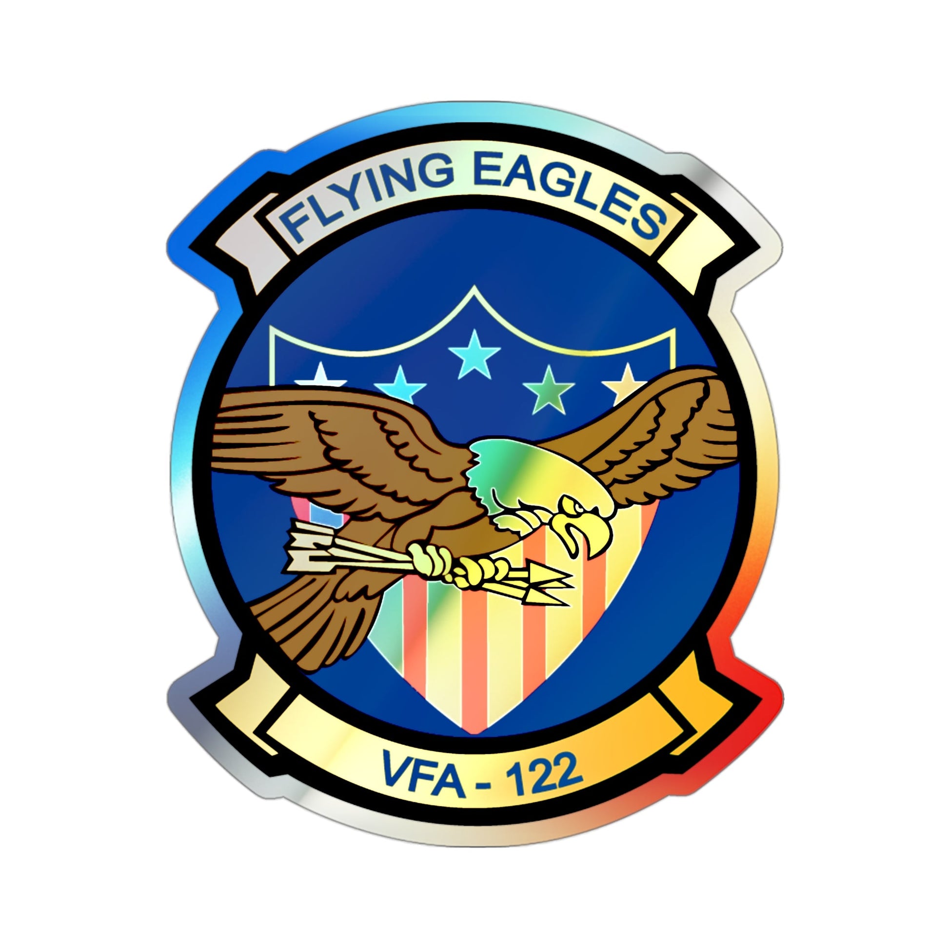 VFA 122 Fying Eagles (U.S. Navy) Holographic STICKER Die-Cut Vinyl Decal-3 Inch-The Sticker Space
