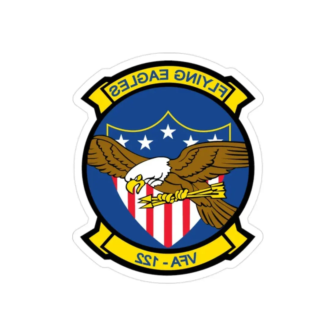 VFA 122 Fying Eagles (U.S. Navy) REVERSE PRINT Transparent Die-Cut STICKER 2 Inch Die-Cut Transparent - The Sticker Space