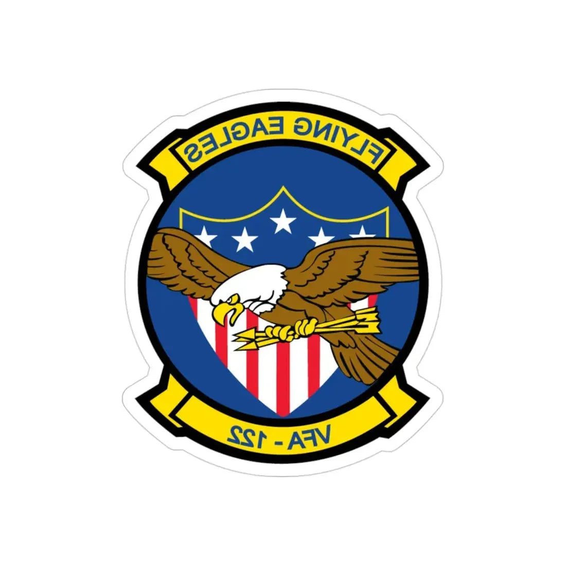 VFA 122 Fying Eagles (U.S. Navy) REVERSE PRINT Transparent Die-Cut STICKER 3 Inch Die-Cut Transparent - The Sticker Space