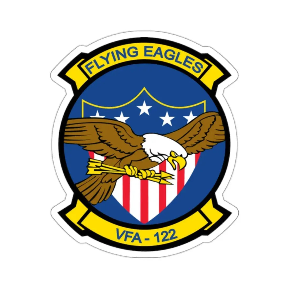 VFA 122 Fying Eagles (U.S. Navy) STICKER Vinyl Kiss-Cut Decal 2 Inch White - The Sticker Space