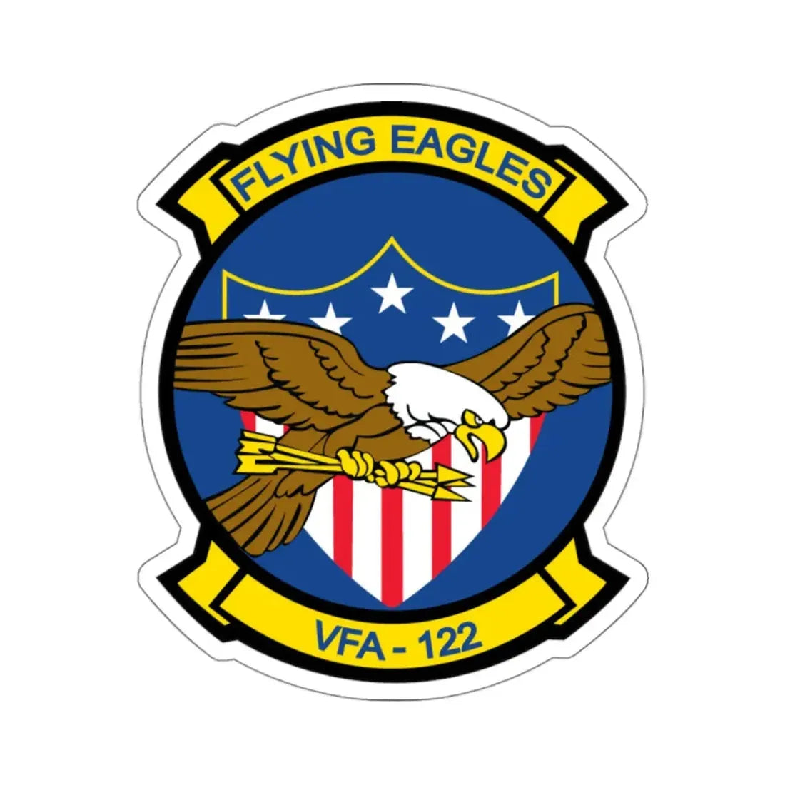 VFA 122 Fying Eagles (U.S. Navy) STICKER Vinyl Kiss-Cut Decal 3 Inch White - The Sticker Space