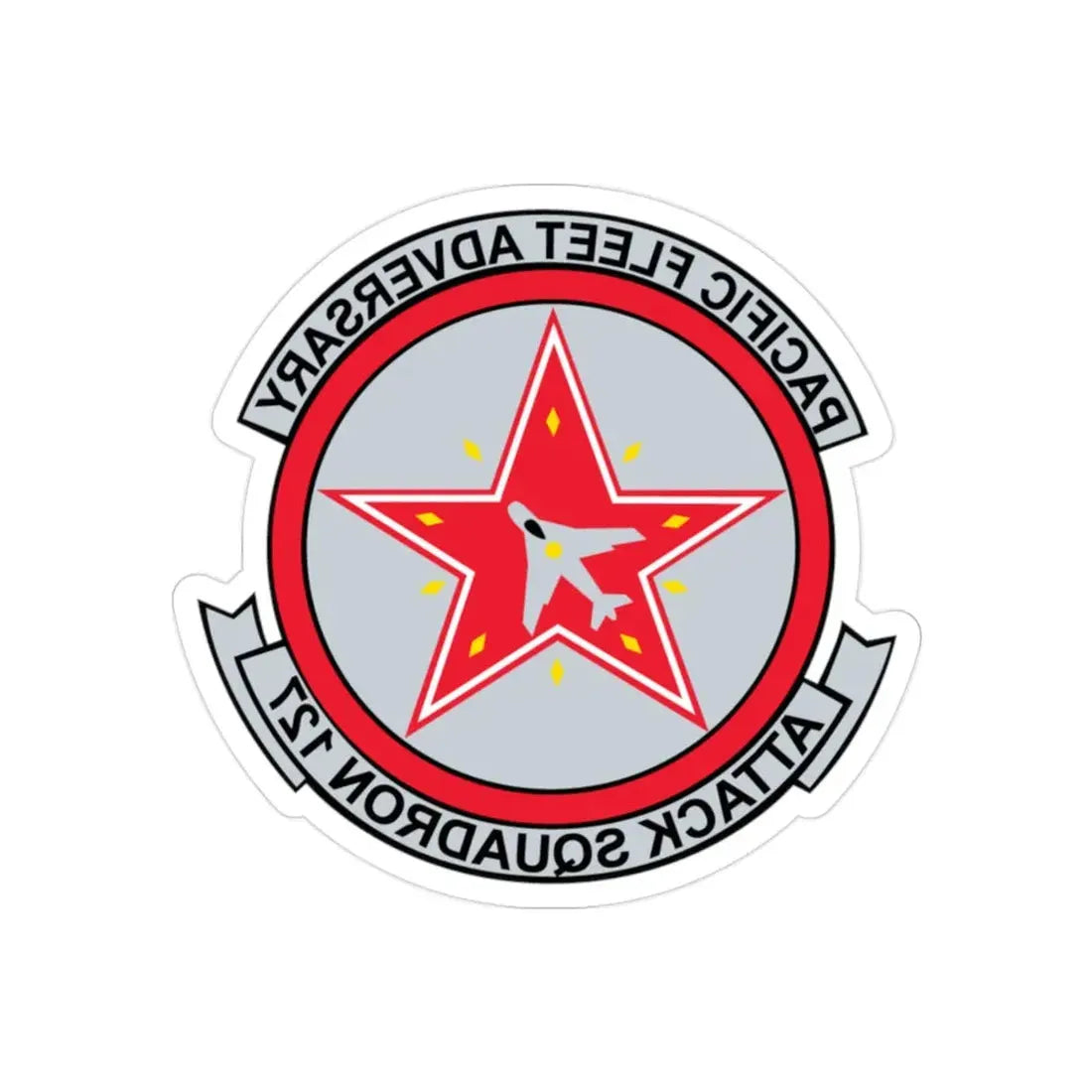 VFA 127 Adversary (U.S. Navy) REVERSE PRINT Transparent Die-Cut STICKER 2 Inch Die-Cut Transparent - The Sticker Space