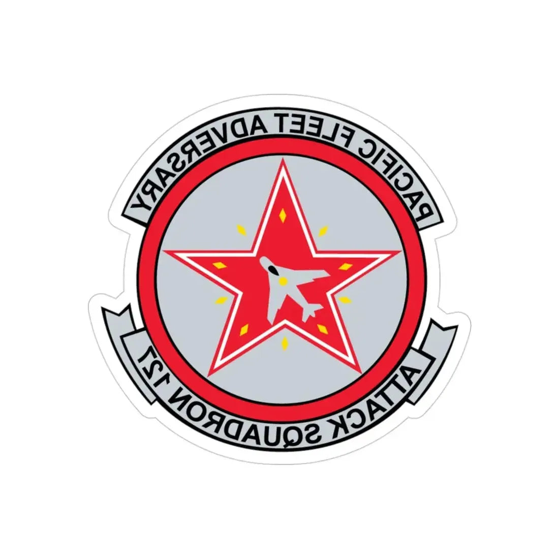 VFA 127 Adversary (U.S. Navy) REVERSE PRINT Transparent Die-Cut STICKER 3 Inch Die-Cut Transparent - The Sticker Space