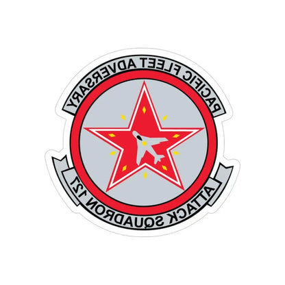VFA 127 Adversary (U.S. Navy) REVERSE PRINT Transparent Die-Cut STICKER 3 Inch Die-Cut Transparent - The Sticker Space