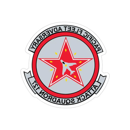VFA 127 Adversary (U.S. Navy) REVERSE PRINT Transparent Die-Cut STICKER 4 Inch Die-Cut Transparent - The Sticker Space