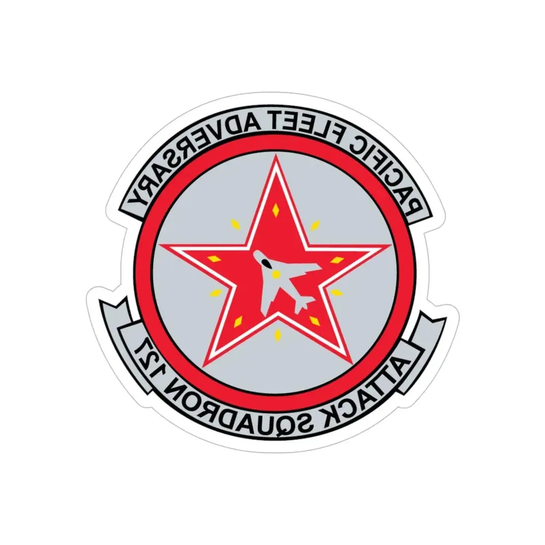 VFA 127 Adversary (U.S. Navy) REVERSE PRINT Transparent Die-Cut STICKER 5 Inch Die-Cut Transparent - The Sticker Space