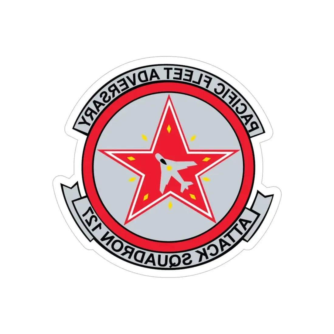 VFA 127 Adversary (U.S. Navy) REVERSE PRINT Transparent Die-Cut STICKER 6 Inch Die-Cut Transparent - The Sticker Space