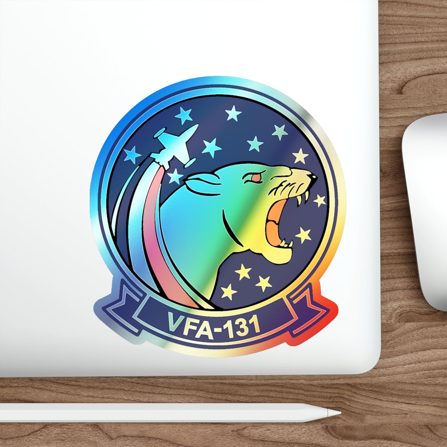 VFA 131 Wildcats Officer Mess (U.S. Navy) Holographic STICKER Die-Cut Vinyl Decal-The Sticker Space