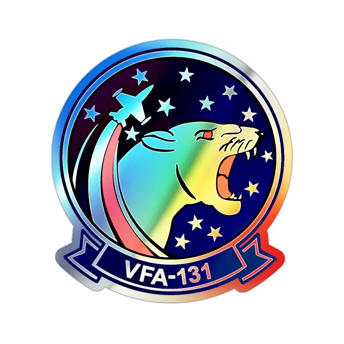 VFA 131 Wildcats Officer Mess (U.S. Navy) Holographic STICKER Die-Cut Vinyl Decal 2 Inch Holographic - The Sticker Space