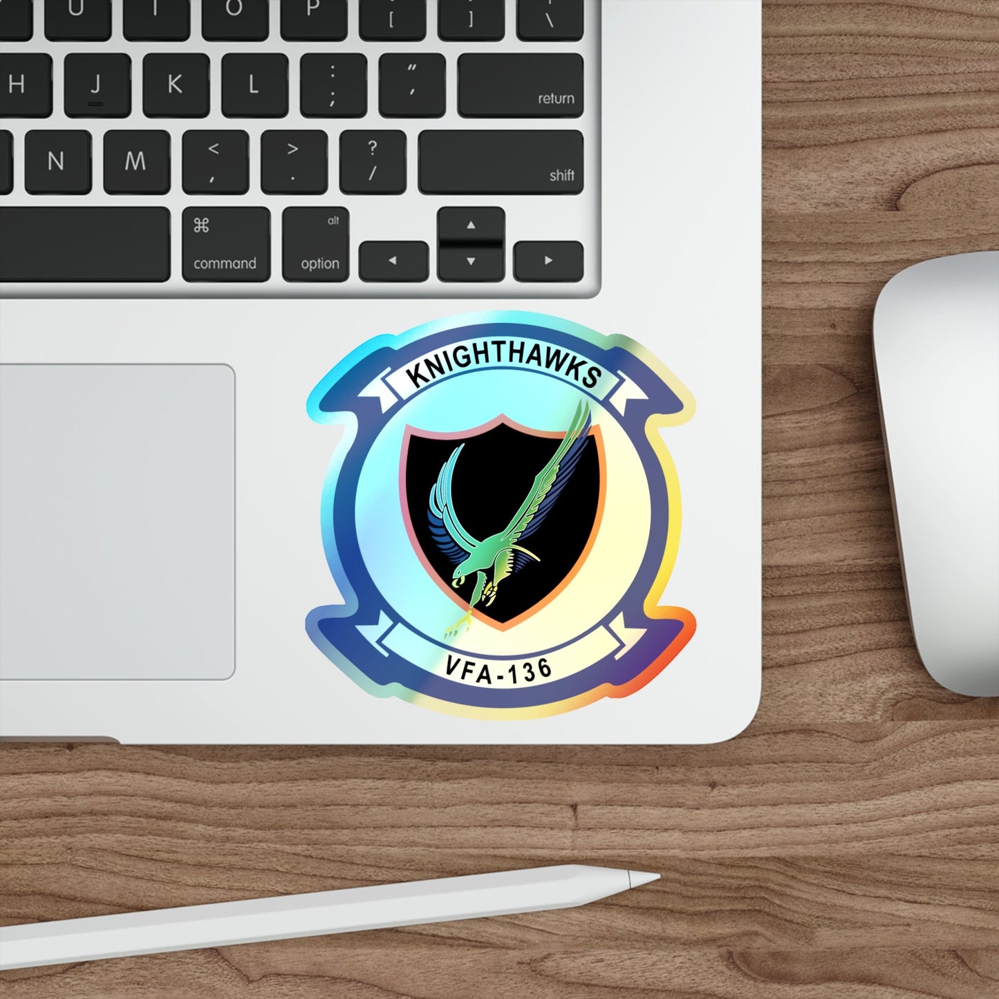 VFA 136 Knighthawks v2 (U.S. Navy) Holographic STICKER Die-Cut Vinyl Decal-The Sticker Space