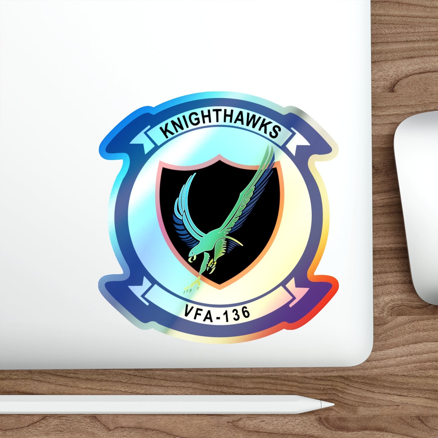 VFA 136 Knighthawks v2 (U.S. Navy) Holographic STICKER Die-Cut Vinyl Decal-The Sticker Space