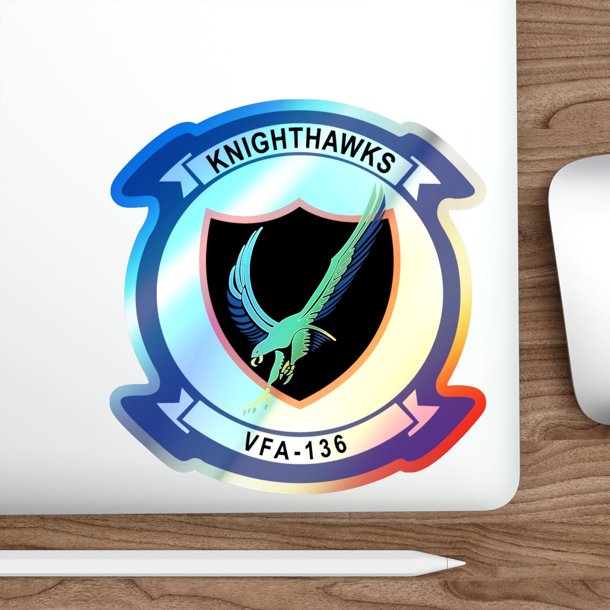 VFA 136 Knighthawks v2 (U.S. Navy) Holographic STICKER Die-Cut Vinyl Decal-The Sticker Space