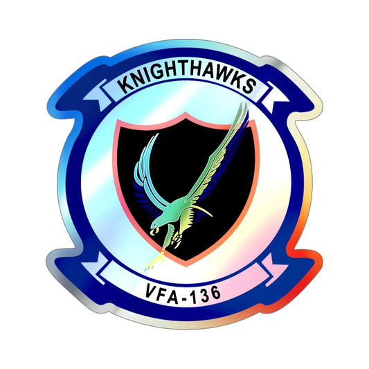 VFA 136 Knighthawks v2 (U.S. Navy) Holographic STICKER Die-Cut Vinyl Decal 6 Inch Holographic - The Sticker Space