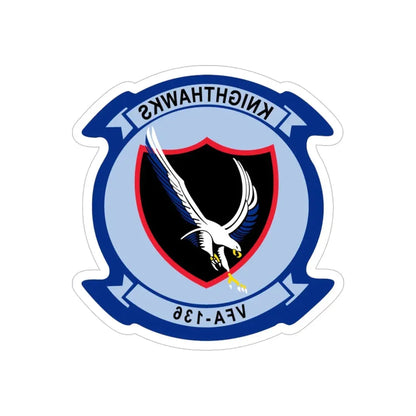 VFA 136 Knighthawks v2 (U.S. Navy) REVERSE PRINT Transparent Die-Cut STICKER 6 Inch Die-Cut Transparent - The Sticker Space