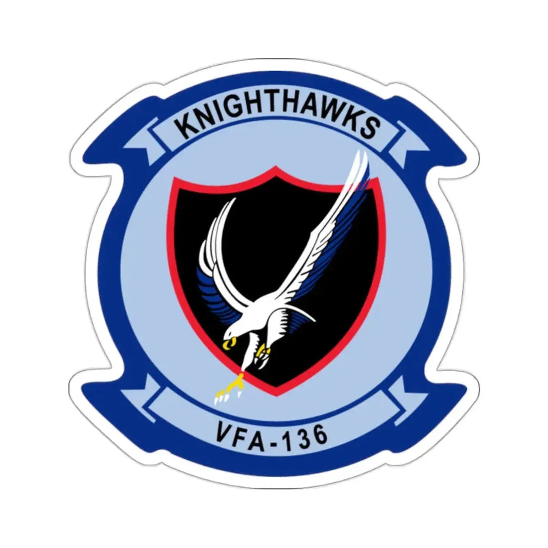 VFA 136 Knighthawks v2 (U.S. Navy) STICKER Vinyl Kiss-Cut Decal 2 Inch White - The Sticker Space