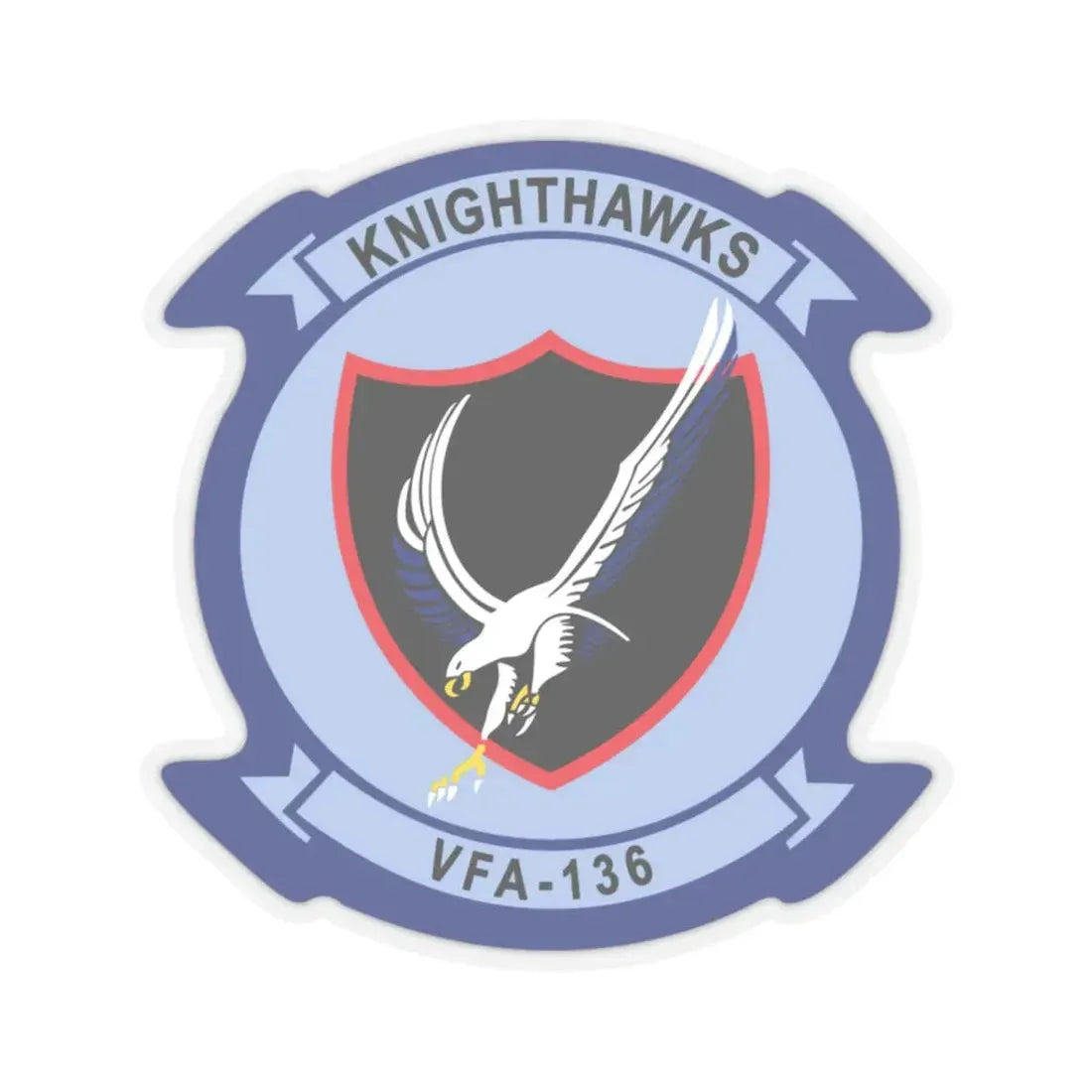 VFA 136 Knighthawks v2 (U.S. Navy) STICKER Vinyl Kiss-Cut Decal 3 Inch Transparent - The Sticker Space