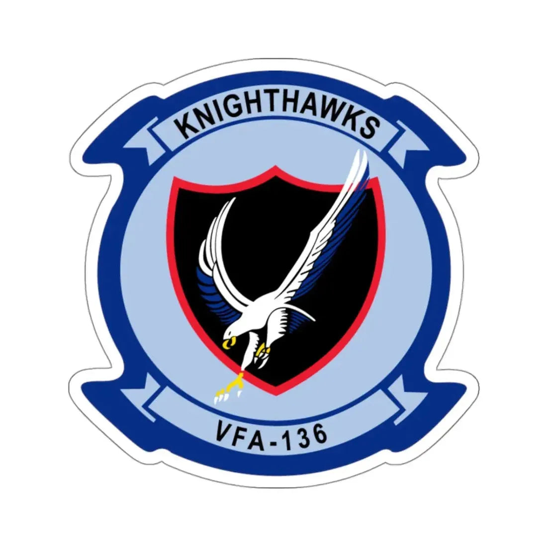 VFA 136 Knighthawks v2 (U.S. Navy) STICKER Vinyl Kiss-Cut Decal 3 Inch White - The Sticker Space