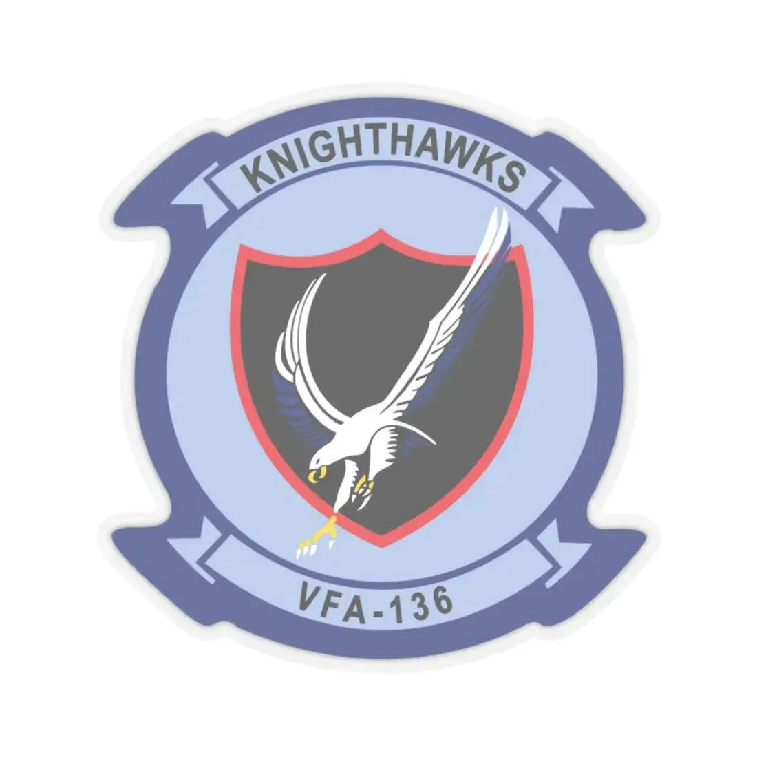 VFA 136 Knighthawks v2 (U.S. Navy) STICKER Vinyl Kiss-Cut Decal 4 Inch Transparent - The Sticker Space
