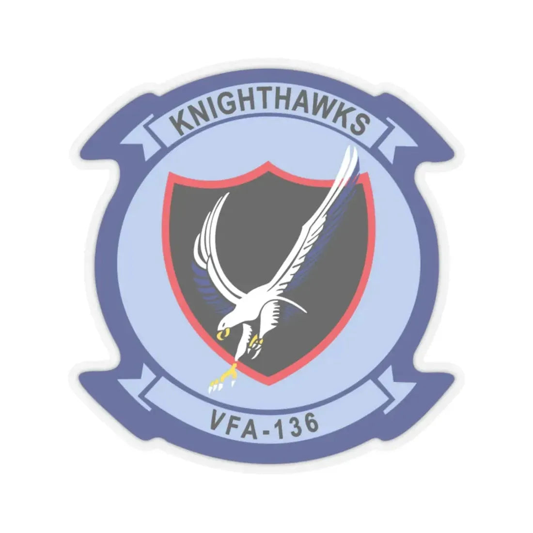 VFA 136 Knighthawks v2 (U.S. Navy) STICKER Vinyl Kiss-Cut Decal 6 Inch Transparent - The Sticker Space