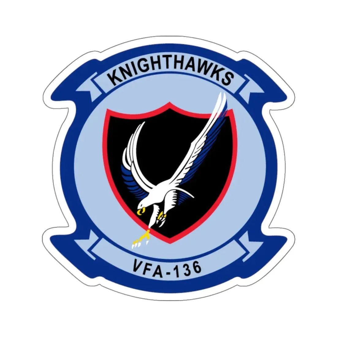 VFA 136 Knighthawks v2 (U.S. Navy) STICKER Vinyl Kiss-Cut Decal 6 Inch White - The Sticker Space