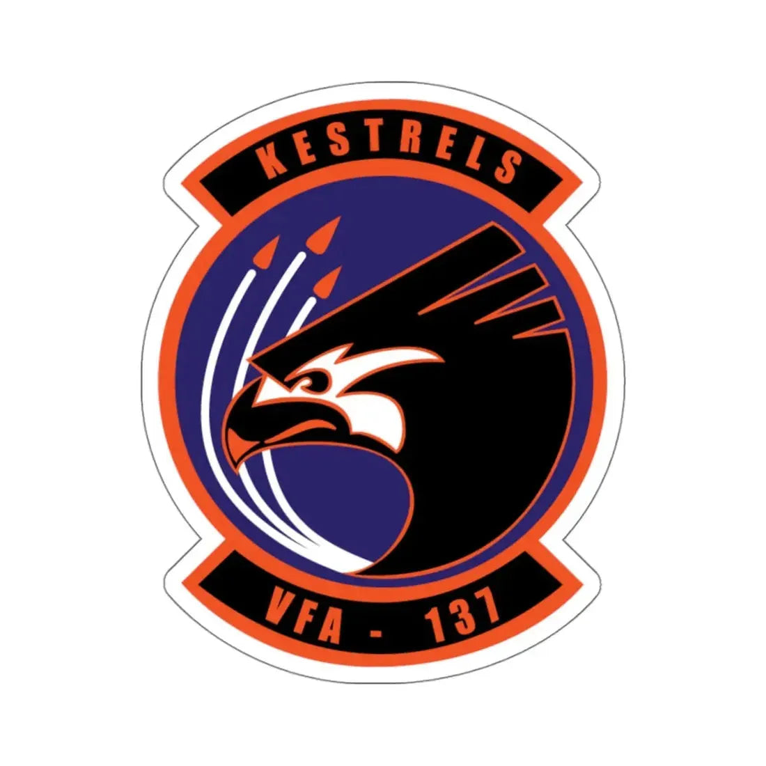 VFA 137 Kestrels 2018 (U.S. Navy) STICKER Vinyl Kiss-Cut Decal 4 Inch White - The Sticker Space