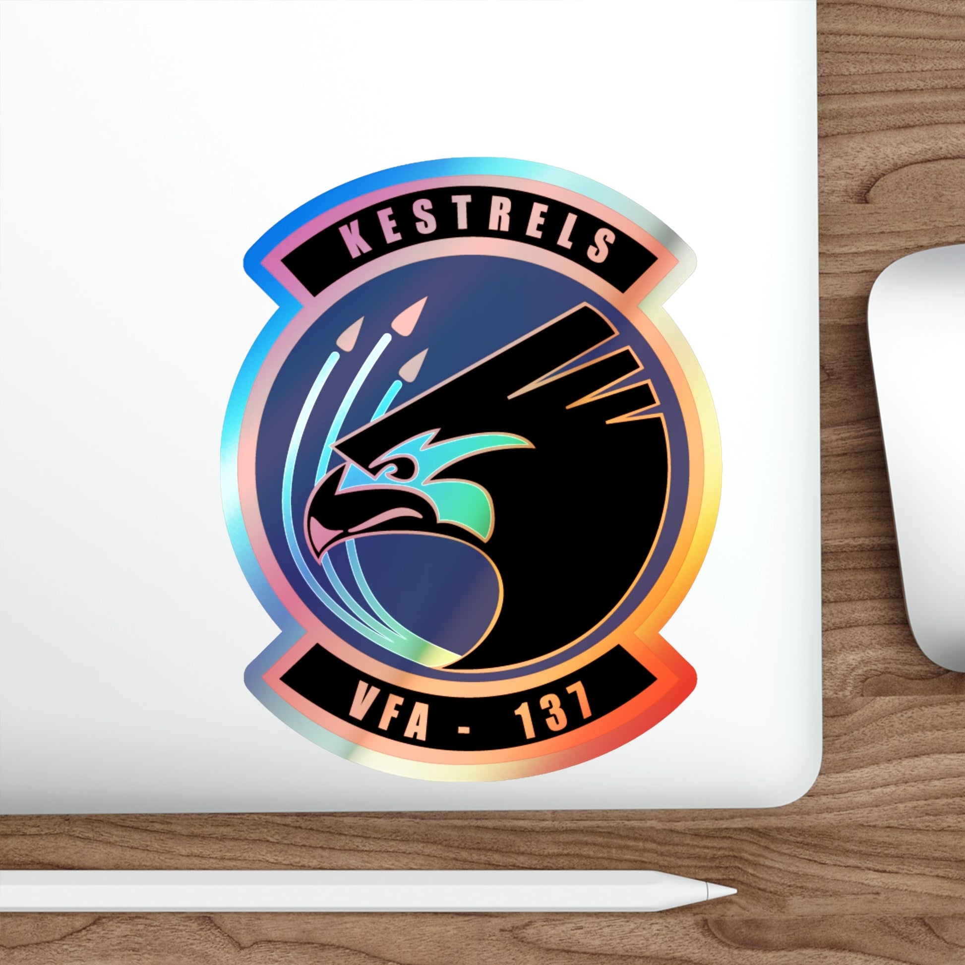 VFA 137 Kestrels (U.S. Navy) Holographic STICKER Die-Cut Vinyl Decal-The Sticker Space