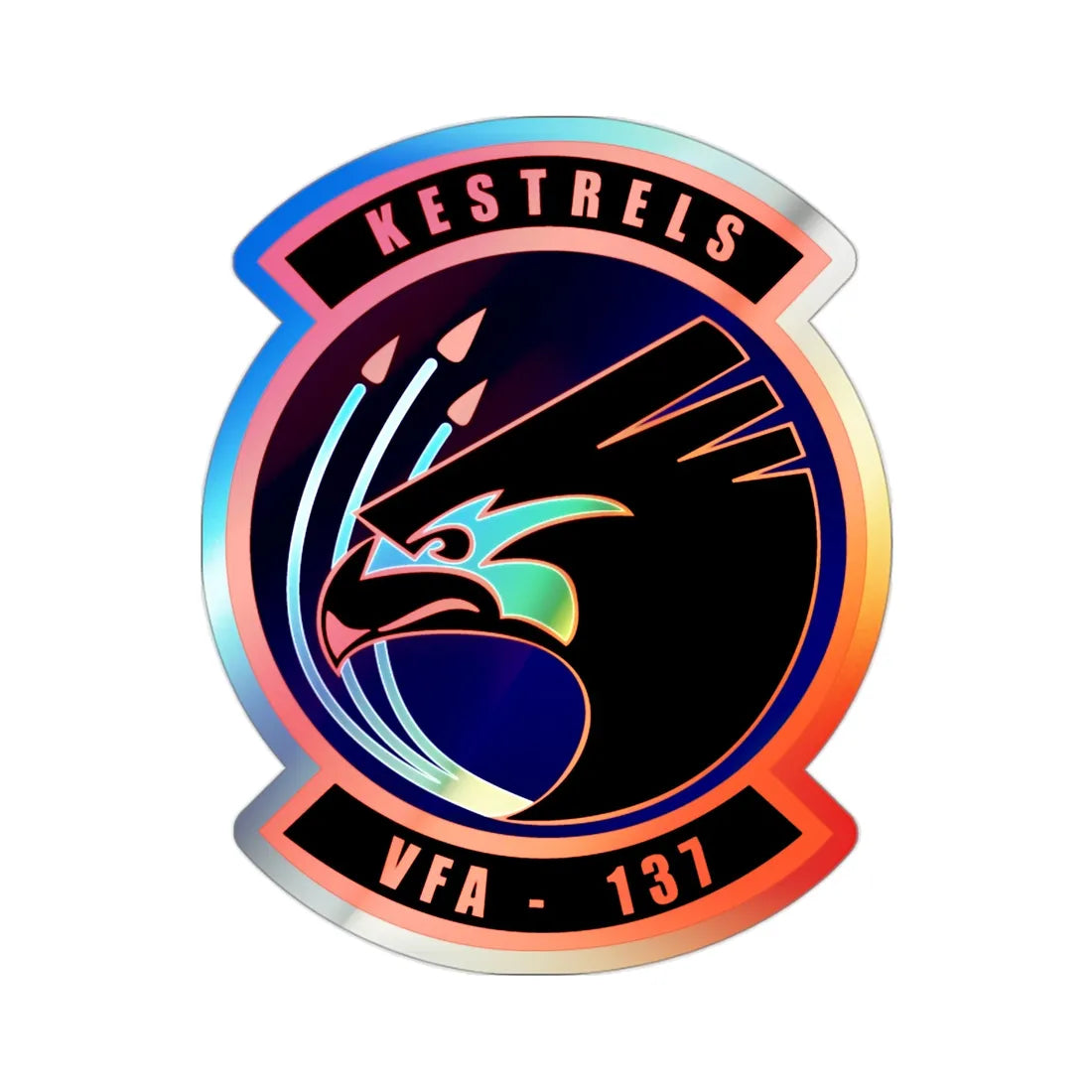 VFA 137 Kestrels (U.S. Navy) Holographic STICKER Die-Cut Vinyl Decal 2 Inch Holographic - The Sticker Space