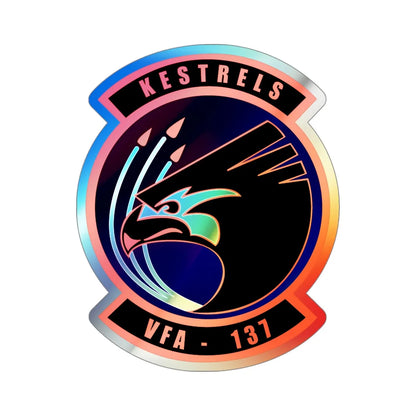 VFA 137 Kestrels (U.S. Navy) Holographic STICKER Die-Cut Vinyl Decal 4 Inch Holographic - The Sticker Space