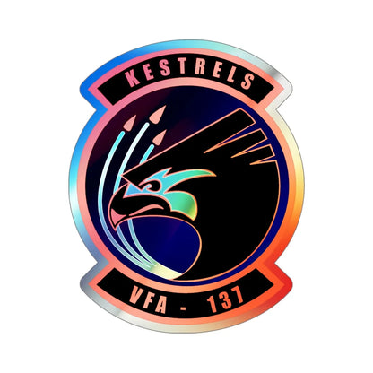 VFA 137 Kestrels (U.S. Navy) Holographic STICKER Die-Cut Vinyl Decal 5 Inch Holographic - The Sticker Space