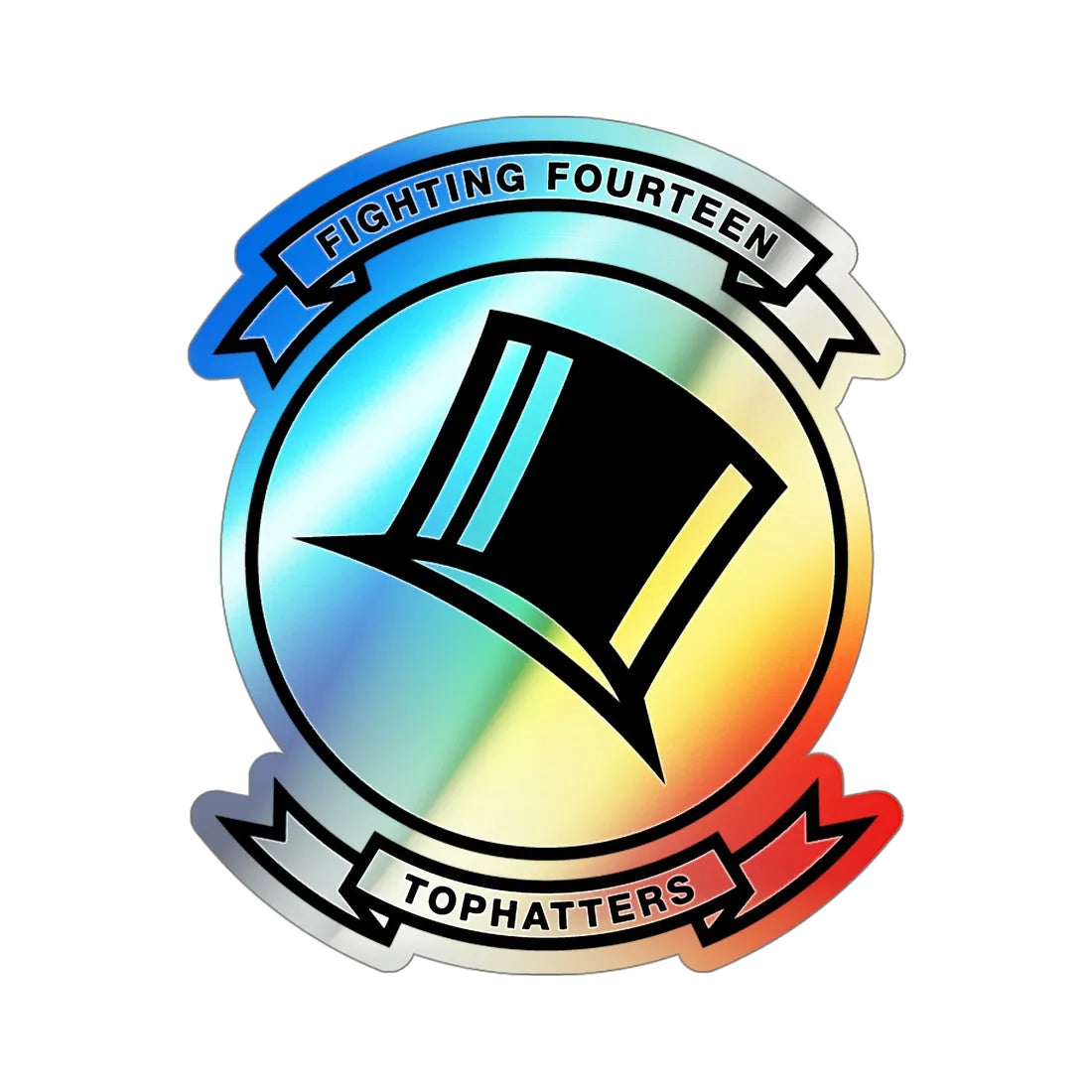 VFA 14 Tophatters (U.S. Navy) Holographic STICKER Die-Cut Vinyl Decal 5 Inch Holographic - The Sticker Space