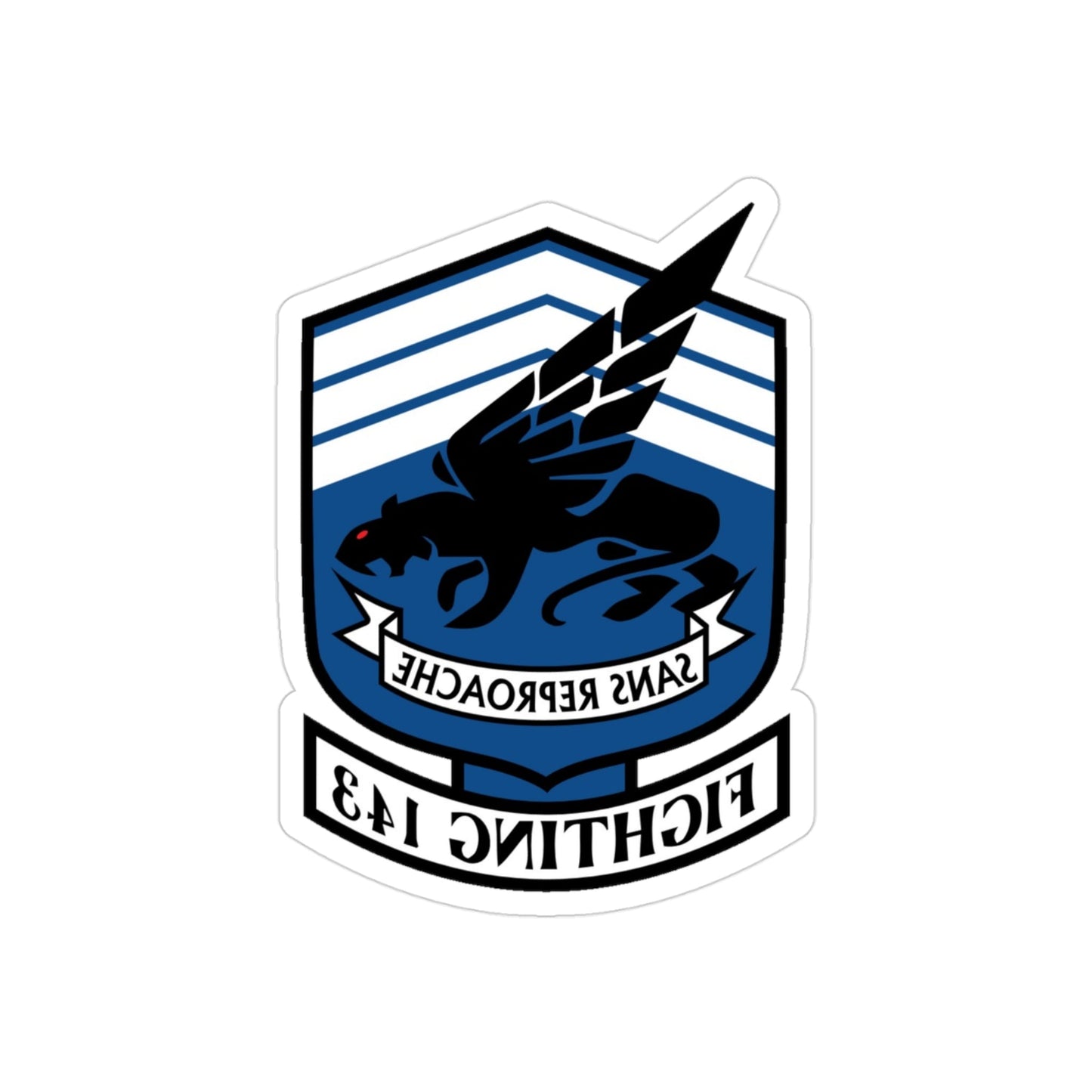 VFA 143 Strike Fighter Squadron 143 (U.S. Navy) REVERSE PRINT Transparent STICKER-3" × 3"-The Sticker Space