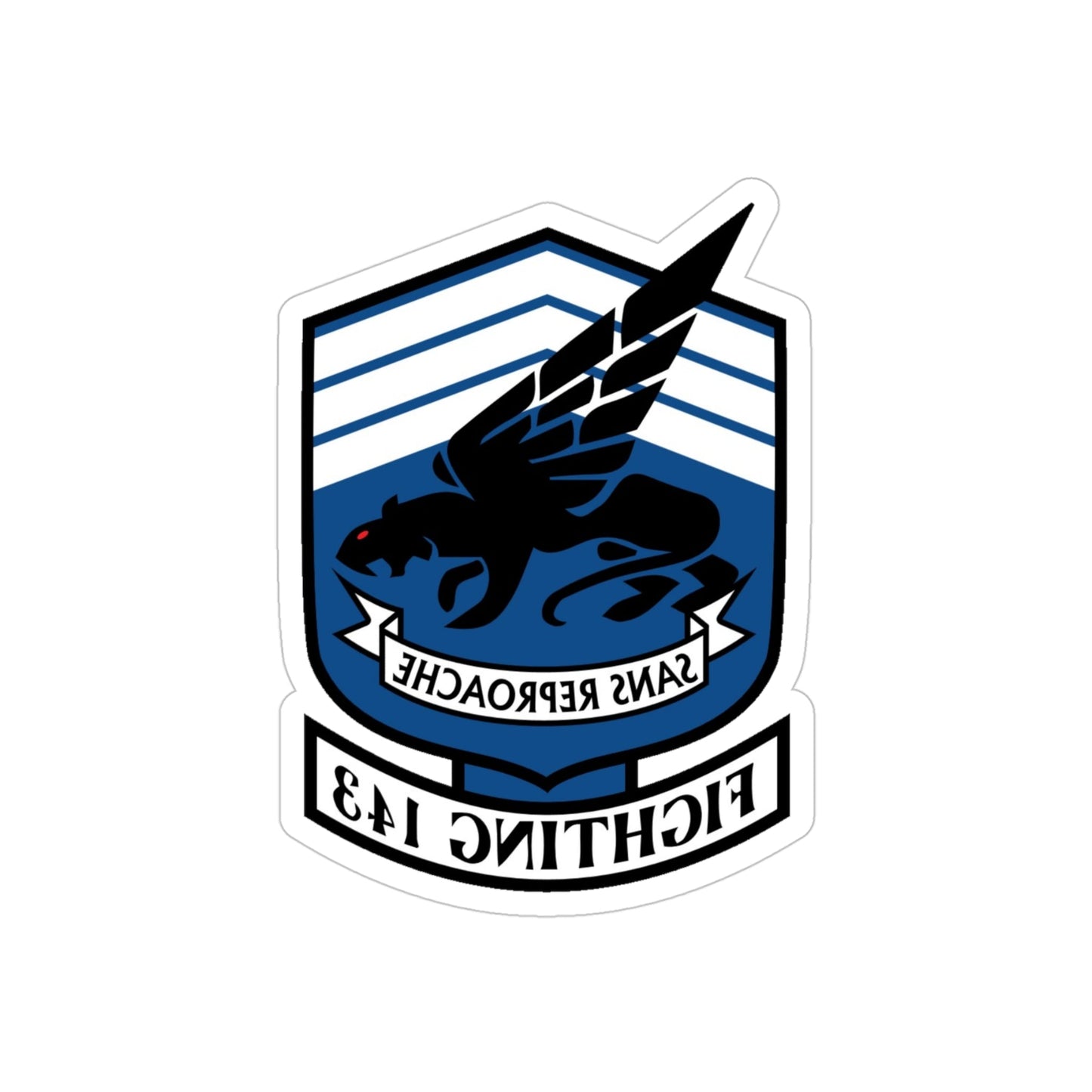 VFA 143 Strike Fighter Squadron 143 (U.S. Navy) REVERSE PRINT Transparent STICKER-4" × 4"-The Sticker Space