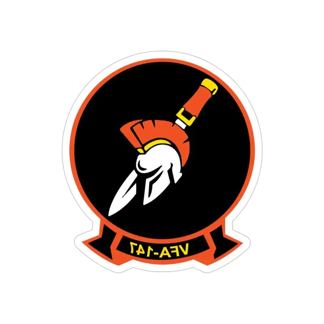 VFA 147 Argonauts (U.S. Navy) REVERSE PRINT Transparent Die-Cut STICKER 6 Inch Die-Cut Transparent - The Sticker Space